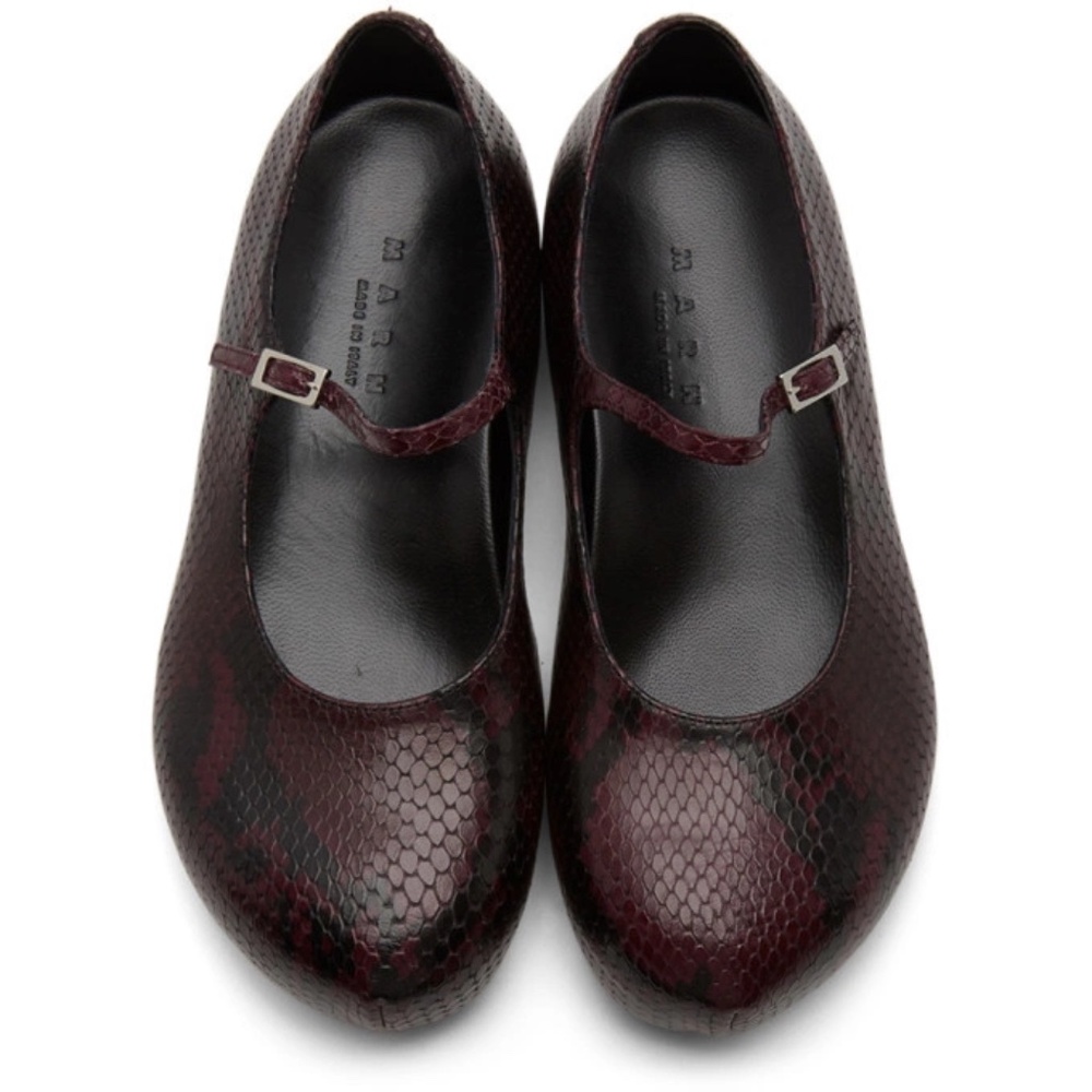 Marni burgundy snake ballerina mary jane flats  (new without box)